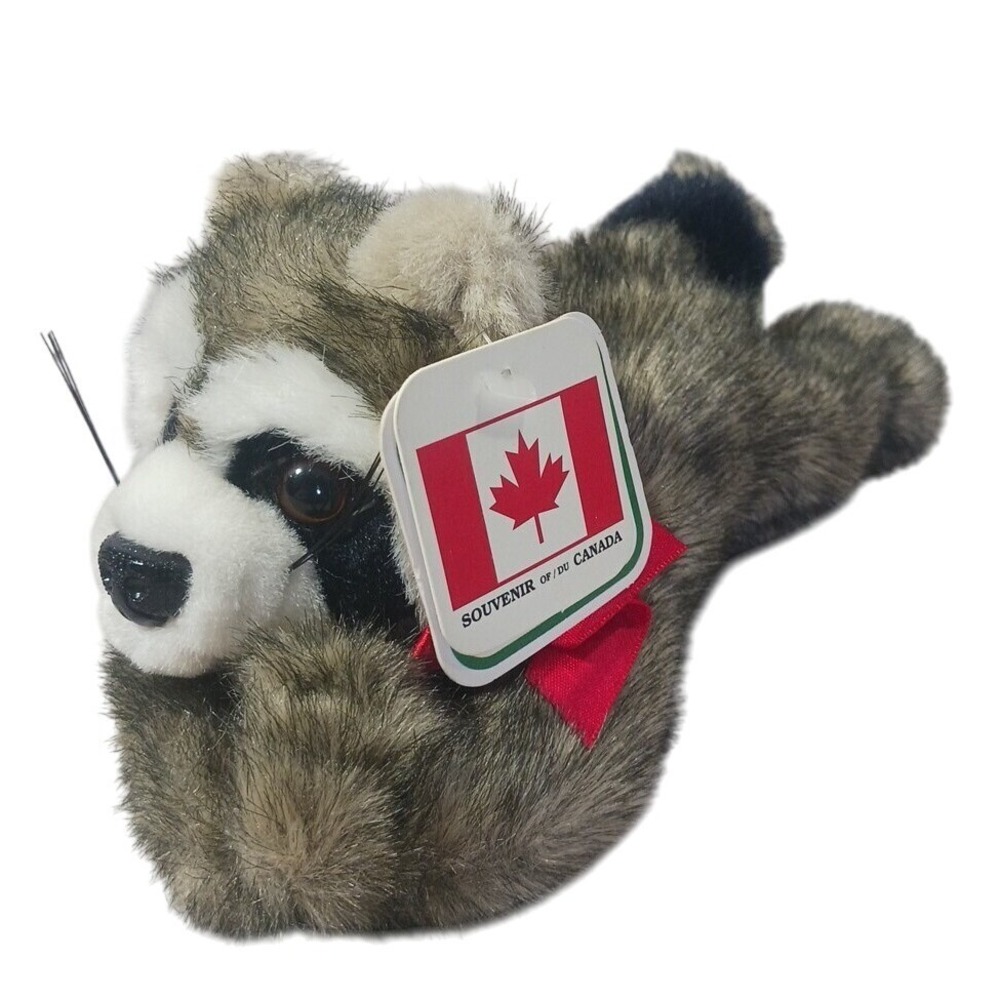 Wild Wonders Raccoon Plush Canada Souvenir 10" Cabin Core Heritage Preppy Nature